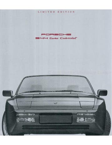 1990 PORSCHE 944 TURBO CABRIOLET BROCHURE DUITS, Boeken, Nieuw, Porsche, Author