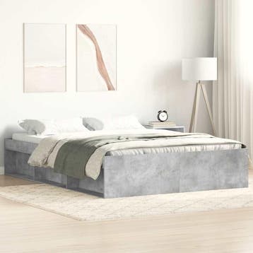 vidaXL Bedframe betongrijs 120x200 cm, Verzenden, Nieuw, Twijfelaar, 120 cm