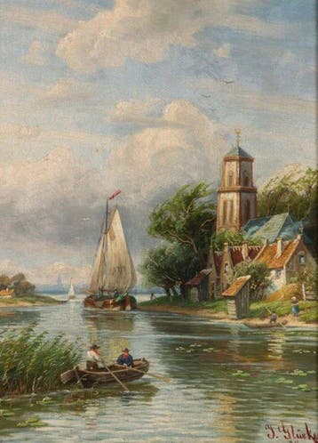 Johannes Glückert (1868–1918) - Holländisches Dorf bei