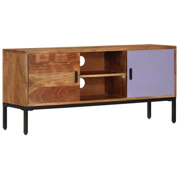 vidaXL Tv-meubel 110x30x50 cm massief acaciahout honingbruin, 100 tot 150 cm, Verzenden, Nieuw, Minder dan 100 cm