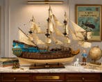 ENORME maquette Voilier 3 mats La Licorne en bois 105 cm, Hobby en Vrije tijd, Nieuw