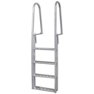 vidaXL Dok/zwembadladder met 4 treden aluminium 167 cm, Verzenden, Nieuw