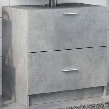 vidaXL Wastafelkast 59x37x59 cm bewerkt hout betongrijs, Verzenden, Nieuw, Wastafelkast, Minder dan 100 cm