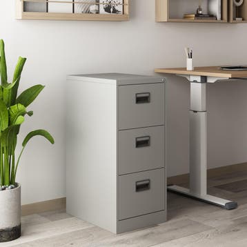 Ladekast Rääkkylä 103x45x62 cm staal met 3 lades grijs [en.c, Verzenden, Nieuw in verpakking