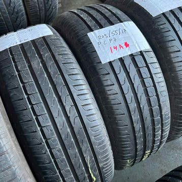 4 x Pirelli Cinturato P7 205-55-17 Zomerbanden 6mm, Gebruikt, 17 inch, Band(en), Personenwagen