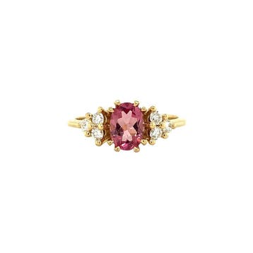 Audrey ring 14 krt - Pink Sakura, Sieraden, Tassen en Uiterlijk, Ophalen of Verzenden, Nieuw