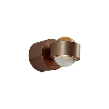 Design wandlamp donker brons incl. LED IP44 - Lens, Verzenden, Nieuw
