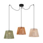 Buiten hanglamp zwart met multicolor kappen van touw, Verzenden, Nieuw