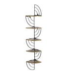 Hoekwandplank zigzag 5-laags 20x20x125 cm vintage bruin zwar, Verzenden, Nieuw