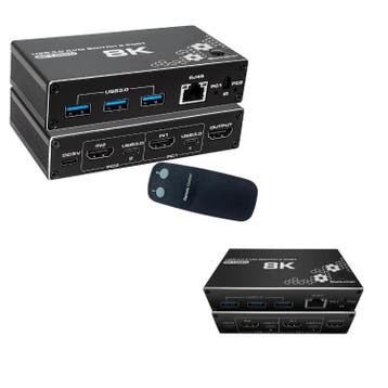 DrPhone  2-in-5 USB 3.0 KVM Switch – HDMI 2.0+ / RJ45 / 3x U, Verzenden, Nieuw