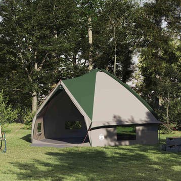 vidaXL Teepee Tent voor 10 Personen Groen en Wit 567 x 470 x, Verzenden, Nieuw, Tot en met 2