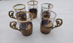 Set theekopjes (5) - Messing, Glas