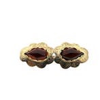 Vintage gouden broche met granaat, Gebruikt, Overige kleuren, Ophalen of Verzenden, Met edelsteen