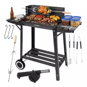 Kaminer Zwarte houtskool barbecue 93 x 41 x 86 cm met spi..., Ophalen of Verzenden, Nieuw