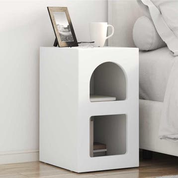 vidaXL Nachtkastje ELST Wit 29,5 x 33,5 x 50 cm Bewerkt hout, Huis en Inrichting, Slaapkamer | Nachtkastjes, Minder dan 45 cm