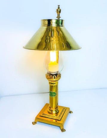 Orient Express - Tafellamp - Messing, Glas - Massief messing, Nieuw
