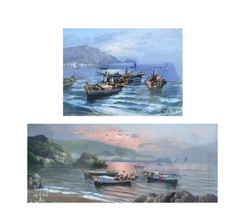Mario Galanti (1923-1998) - Coppia di dipinti – Vedute