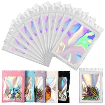 Fako Bijoux - Witte Holografische Folie Zip Lock Zakjes -, Verzenden, Nieuw