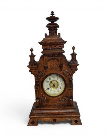 Tafelklok - Antiek - Eik - 1850-1900 - Tafelklok Met wekker