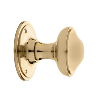 Draaibare ronde deurknop 80mm in messing gelakt - voor bi..., Ophalen of Verzenden, Nieuw, Koper of Messing, Overige typen