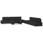 vidaXL 7-delige Loungeset poly rattan zwart, Nieuw, Loungeset, 7 zitplaatsen, Verzenden