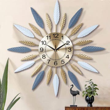 Wandklok 56cm Goud - Retourdeal | 64% Korting, Ophalen of Verzenden, Zo goed als nieuw, Wandklok
