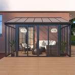 Aluminium Overkapping / Serre - Grijs - Incl. Zijwanden & Sc, Verzenden, Nieuw