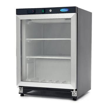 Vrieskast - 200 L - Zwart - met Glazen Deur, Verzenden, Nieuw in verpakking, Koelen en Vriezen