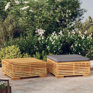 vidaXL 2-delige Loungeset massief teakhout, Tuin en Terras, Verzenden, Nieuw, Loungeset