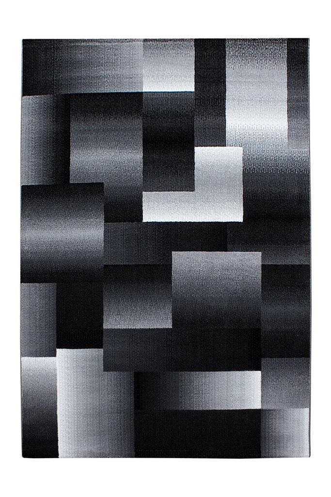Modern Vloerkleed | Miami | Blokken | Zwart | 120x170 cm, Huis en Inrichting, Stoffering | Tapijten en Kleden, Verzenden