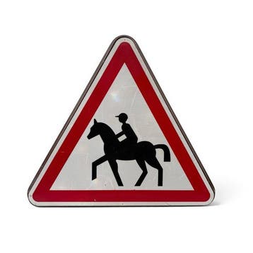 Verkeersbord Overstekende ruiters, Frankrijk -, Antiek en Kunst