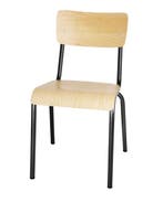 Cantina Stoel met Houten Zitting en Rugleuning | Metallic..., Verzenden, Nieuw in verpakking