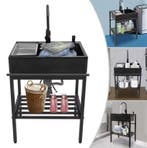 Vrijstaande Zwarte RVS Spoelbakset 60×45×86 cm, Huis en Inrichting, Badkamer | Badkamermeubels, Verzenden, Nieuw