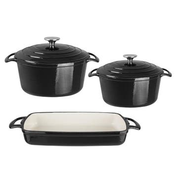 Vogue 3-delige set braadpannen en ovenschaal, Verzenden, Nieuw
