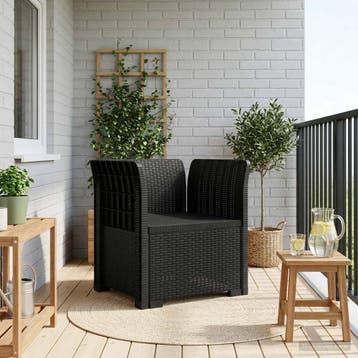 vidaXL Eénpersoons Fauteuil Rattan Look PP Antraciet, Verzenden, Nieuw