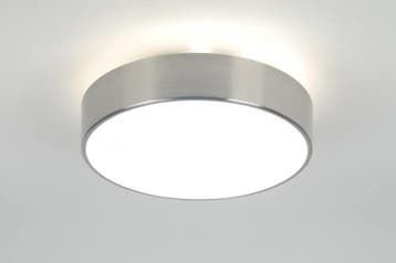 Rietveld Plafondlampen - Wit, Staalgrijs - Glas, Staal, Meta, Huis en Inrichting, Lampen | Plafondlampen, Verzenden, Nieuw