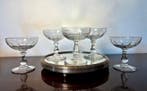 Champagneglas (5) - Gondel maat platte ribben been baluster, Antiek en Kunst, Antiek | Glas en Kristal