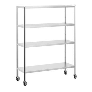 GGM Gastro | Rvs rek PREMIUM - 1400x500mm - met 4 schappen |, Verzenden, Nieuw in verpakking