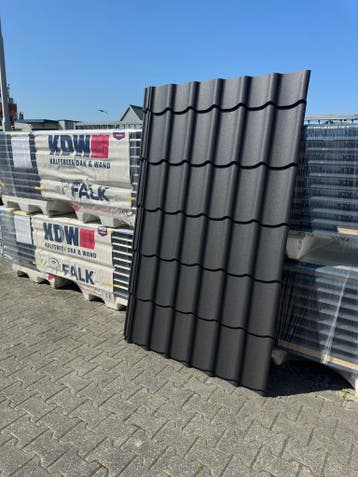 Dakpanplaten Zwart uit Voorraad €12,63m2 / Sandwichpanelen, Ophalen of Verzenden, Nieuw, Overige materialen