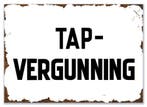 Wandbord Tap-vergunning, Tapvergunning, Tap vergunning, Huis en Inrichting, Woonaccessoires | Wanddecoraties, Verzenden, Nieuw