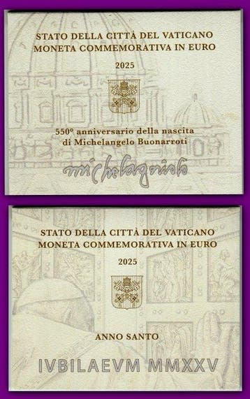 Vaticaan. 2 Euro 2025 Anno Santo + Michelangelo (2