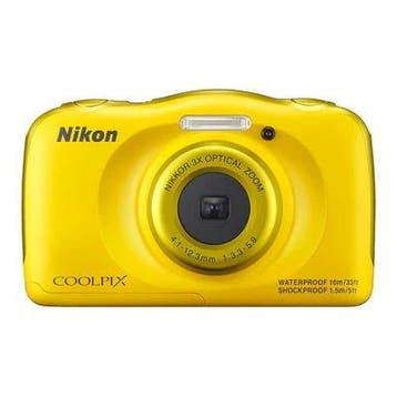 Nikon Coolpix S33 Waterdichte Digitale Compact Camera - Geel, Audio, Tv en Foto, Verzenden, Zo goed als nieuw