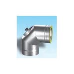 Dubbelwandig rookkanaal  bocht 90° met inspectiedeksel,, Ophalen of Verzenden, Nieuw