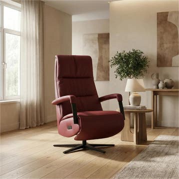 Leren relaxfauteuil met hartbalans Core - Massif Rubino, Bohemian, Industrieel, Modern, Scandinavisch, Nieuw, Ophalen of Verzenden