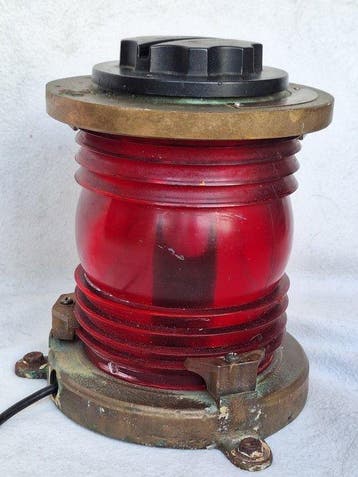 Perko Ships lamp - Boeglamp - gebroken glas, Antiek en Kunst