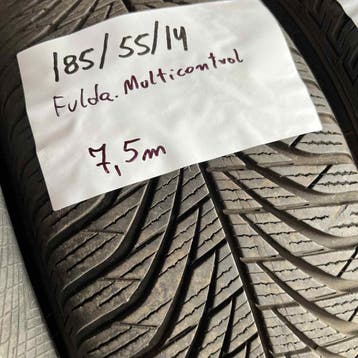 2 x Fulda 185-55-14 4 Seizoenbanden 7,5mm, Auto-onderdelen, Banden en Velgen, 14 inch, Gebruikt, All Season, Band(en)