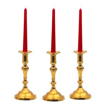 Kaarsenhouder Trio klassieke balusterkandelaren in gepolijst