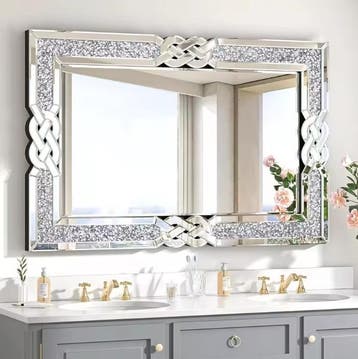 Luxe Glam Wandspiegel met Crystal Rand, Huis en Inrichting, Verzenden, Nieuw