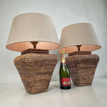 Lamp - Rattan zeldzaam exclusieve set - Rattan gevlochten