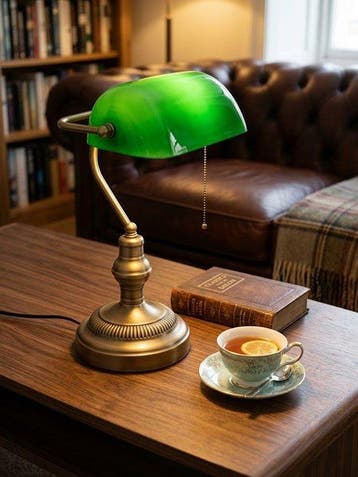 Bankierslamp - Verguld messing - bankier